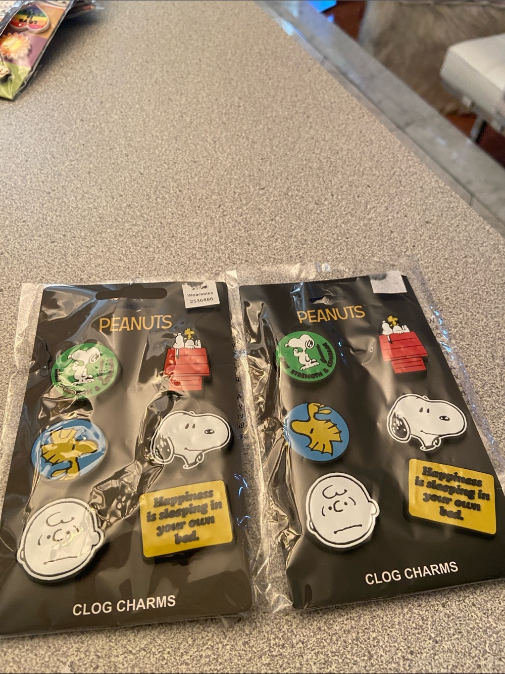 Peanuts Clog Charms Set — White, Yellow, Green, Blue